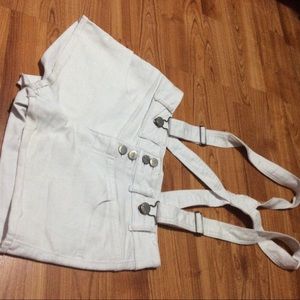 White Shorts Overalls